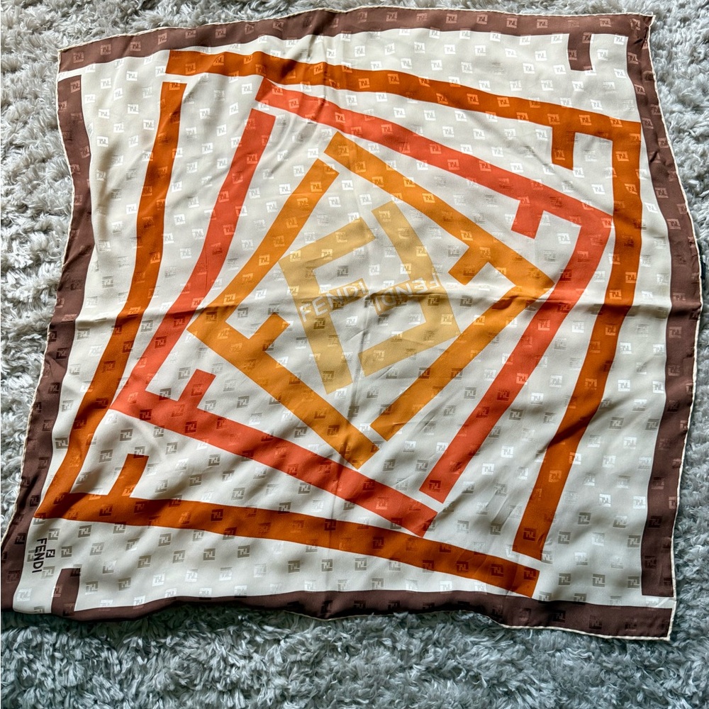 Fendi Brown and Cream Foulard